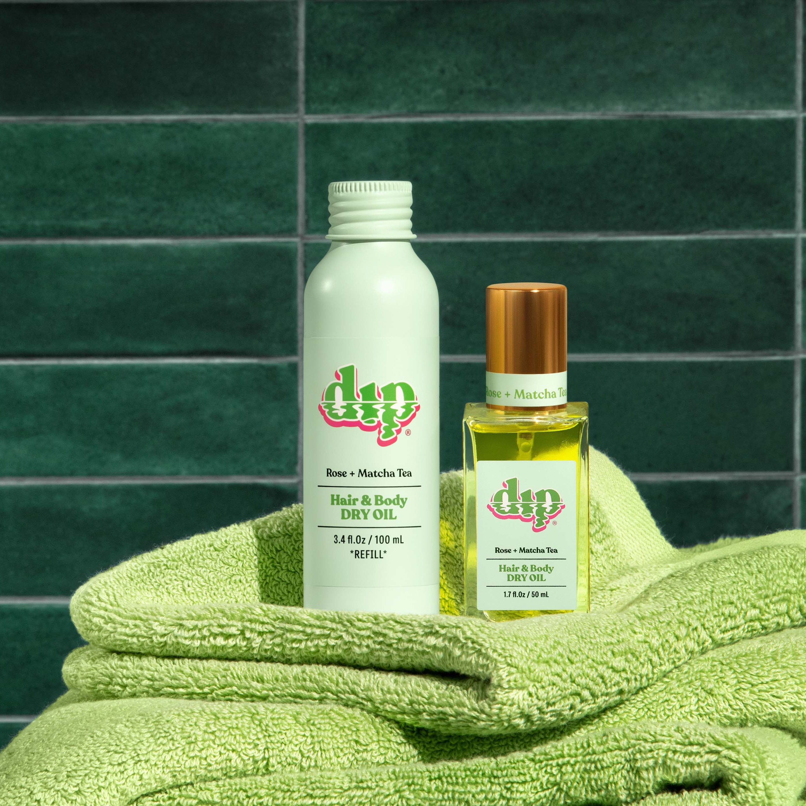 Dip REFILL Hair & Body Dry Oil - Rose & Matcha Tea