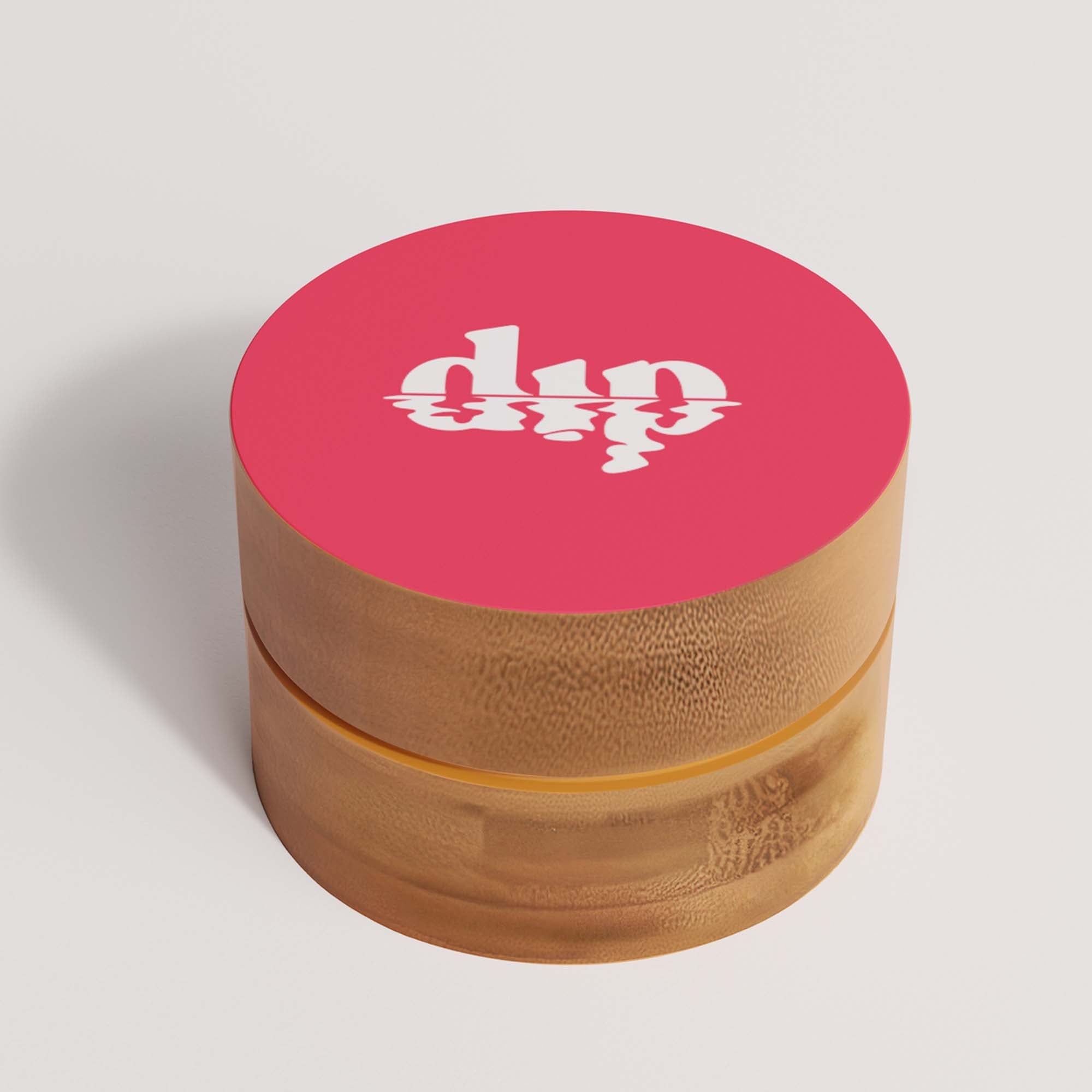 Mini Dip Bamboo Travel Case with Coaster : Red