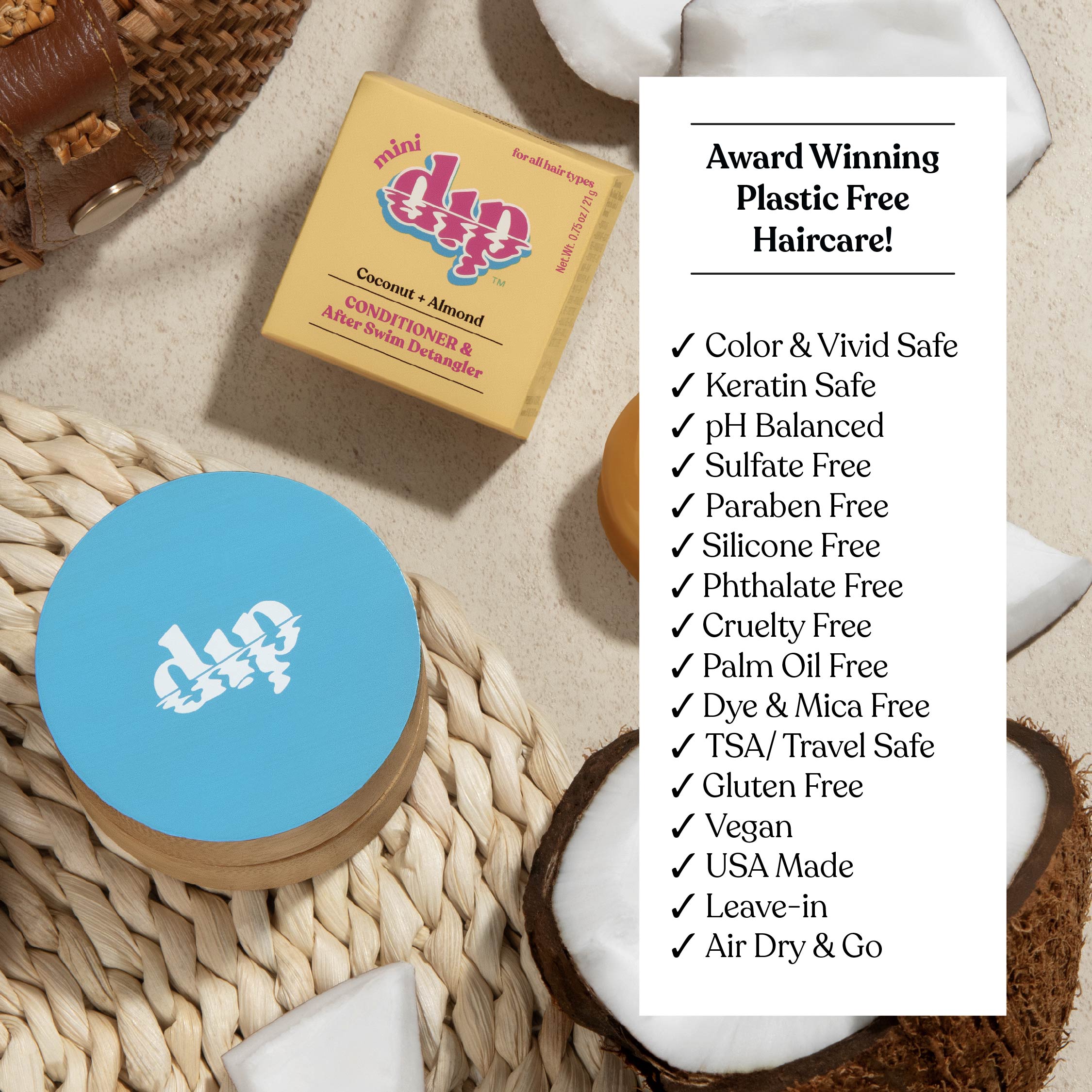 Mini Dip Conditioner & After Swim Detangler - Coconut & Almond
