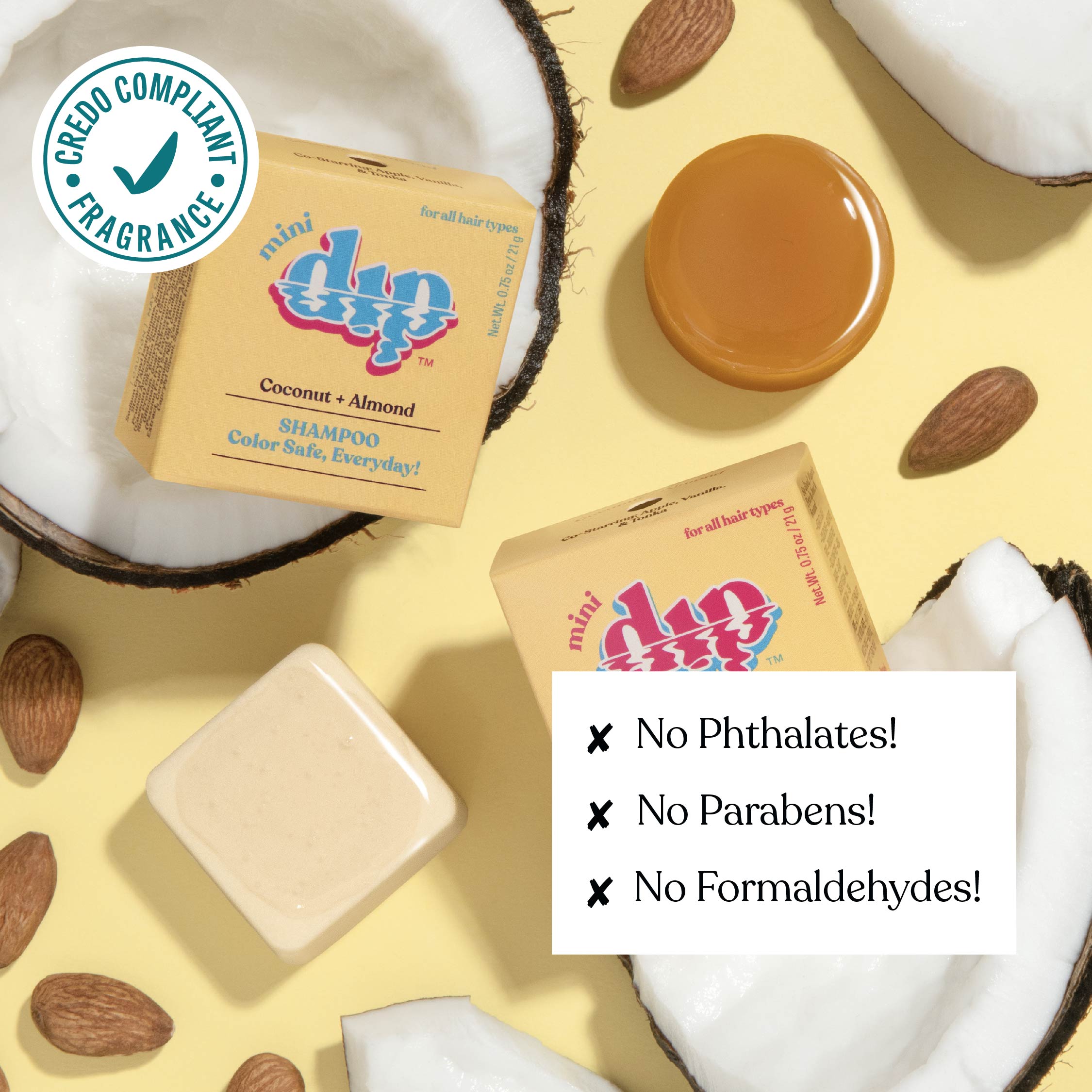 Mini Dip Shampoo Bar: Color Safe, Everyday - Coconut & Almond