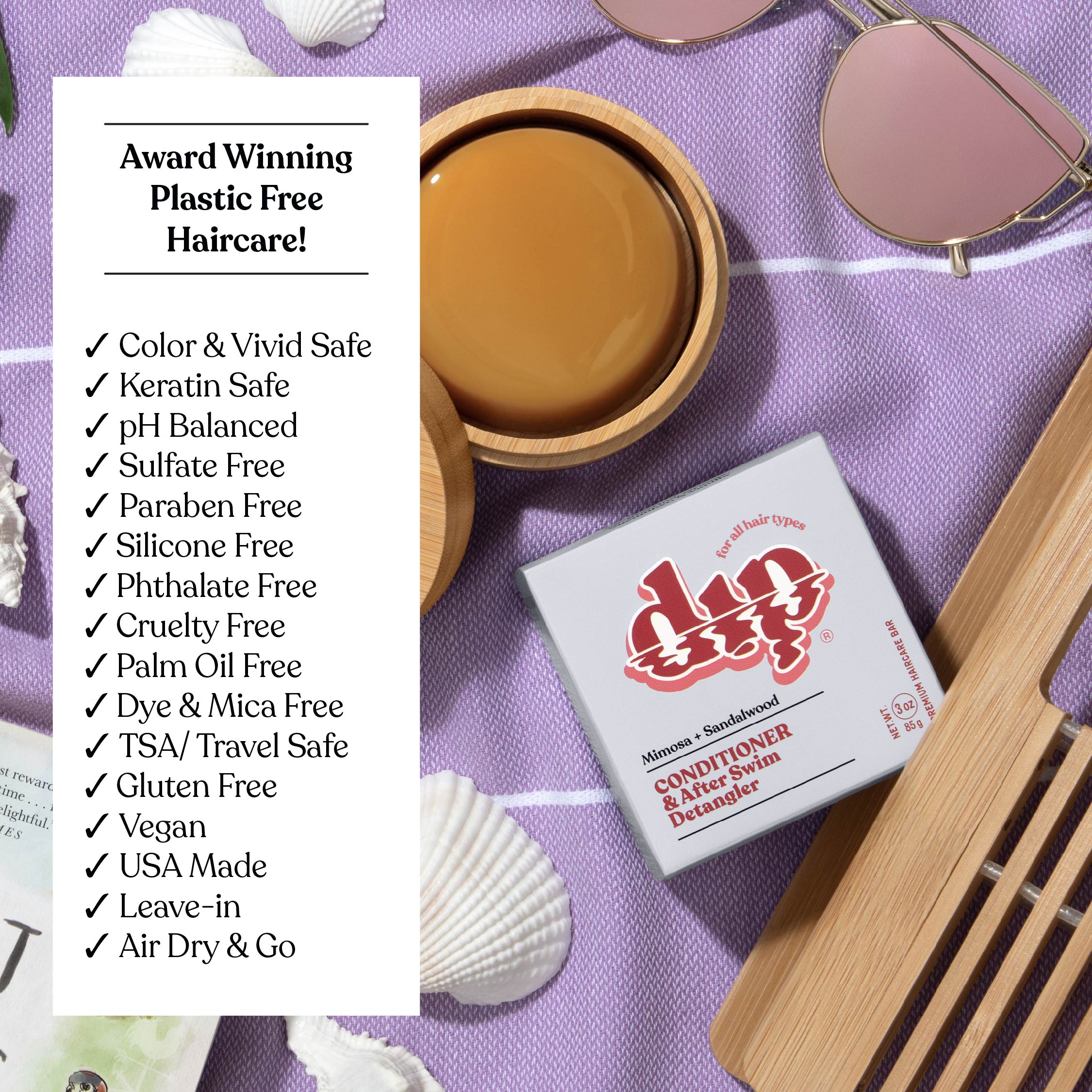 Dip Conditioner Bar & After Swim Detangler - Mimosa & Sandalwood