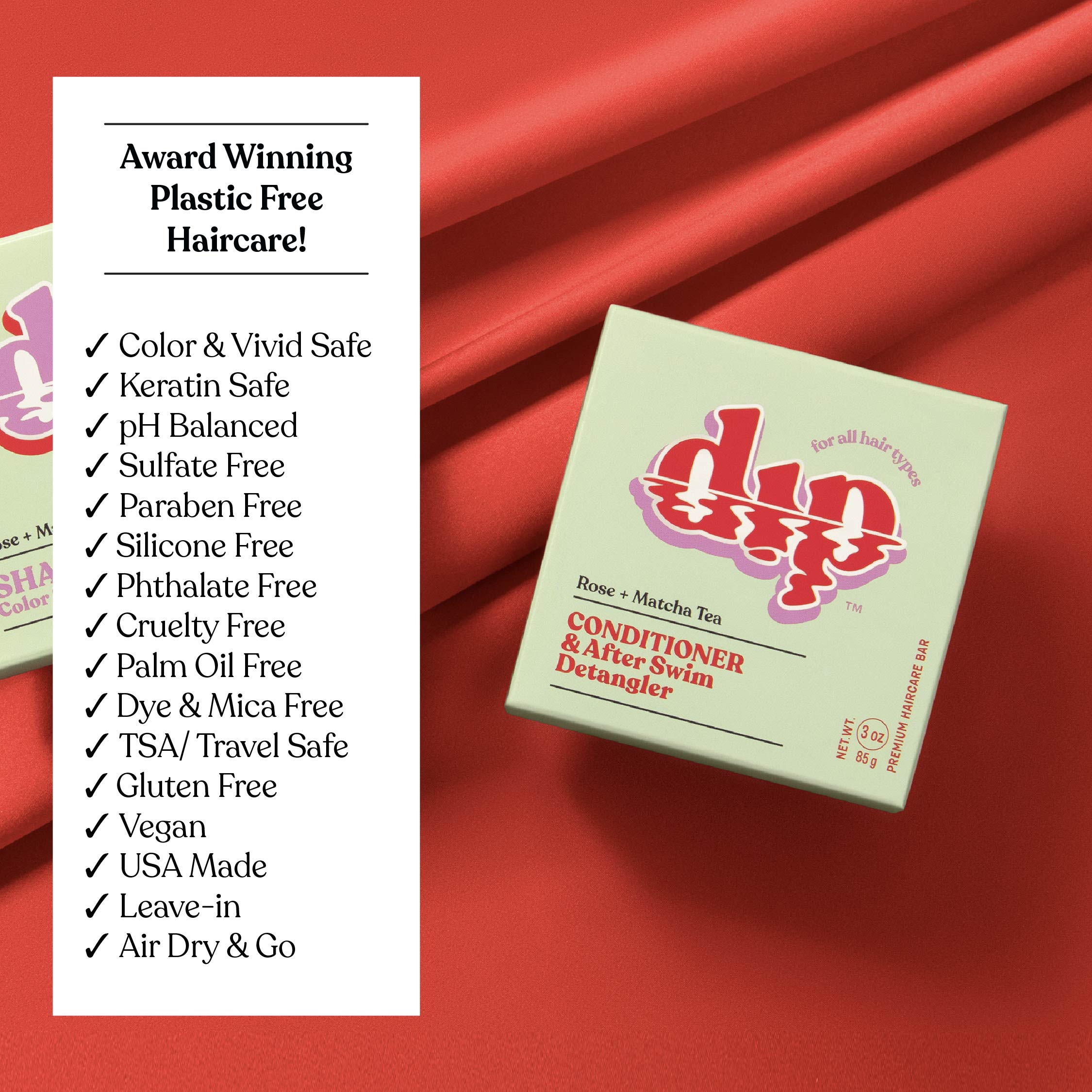 Dip Conditioner Bar & After Swim Detangler - Rose & Matcha Tea