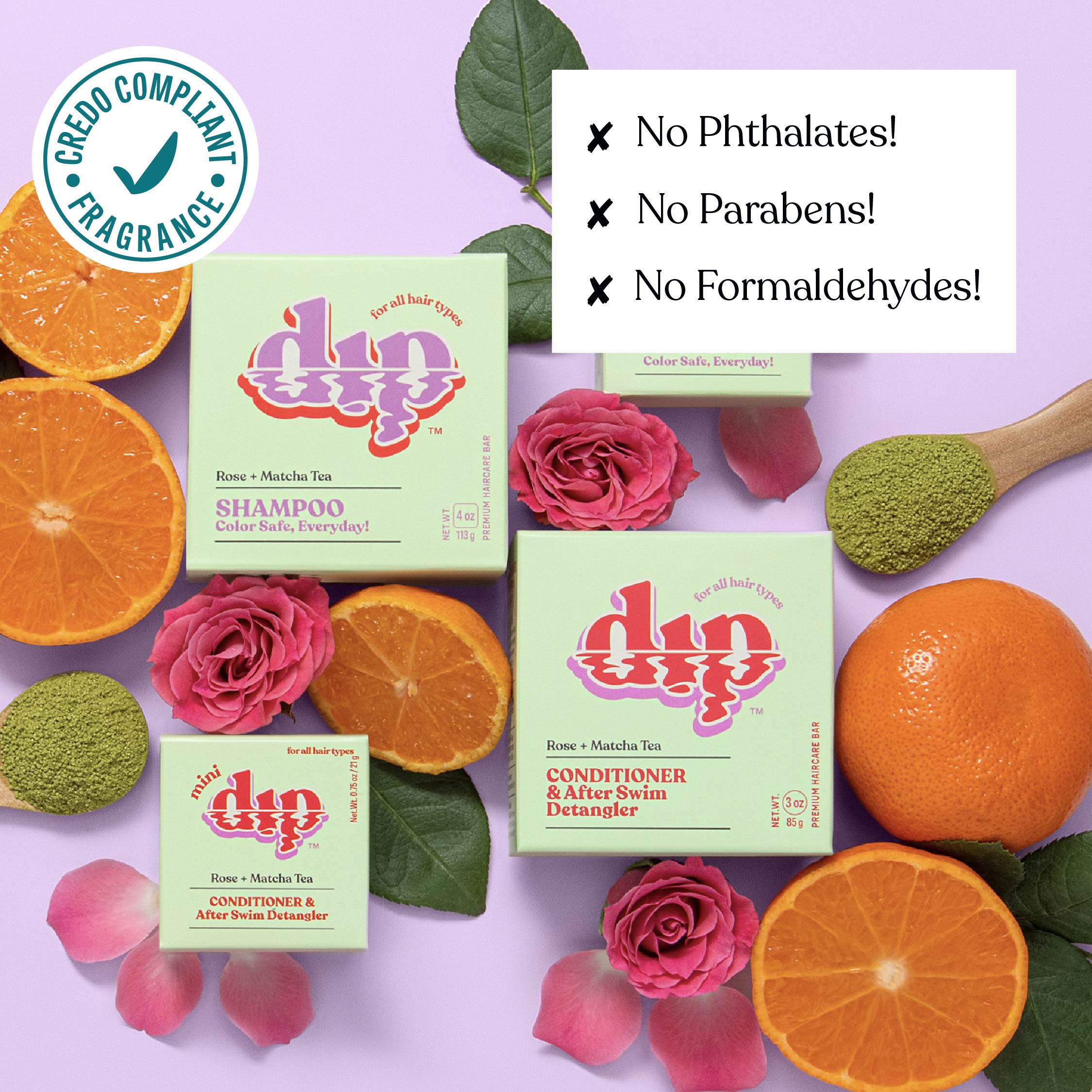 Mini Dip Conditioner & After Swim Detangler - Rose & Matcha Tea