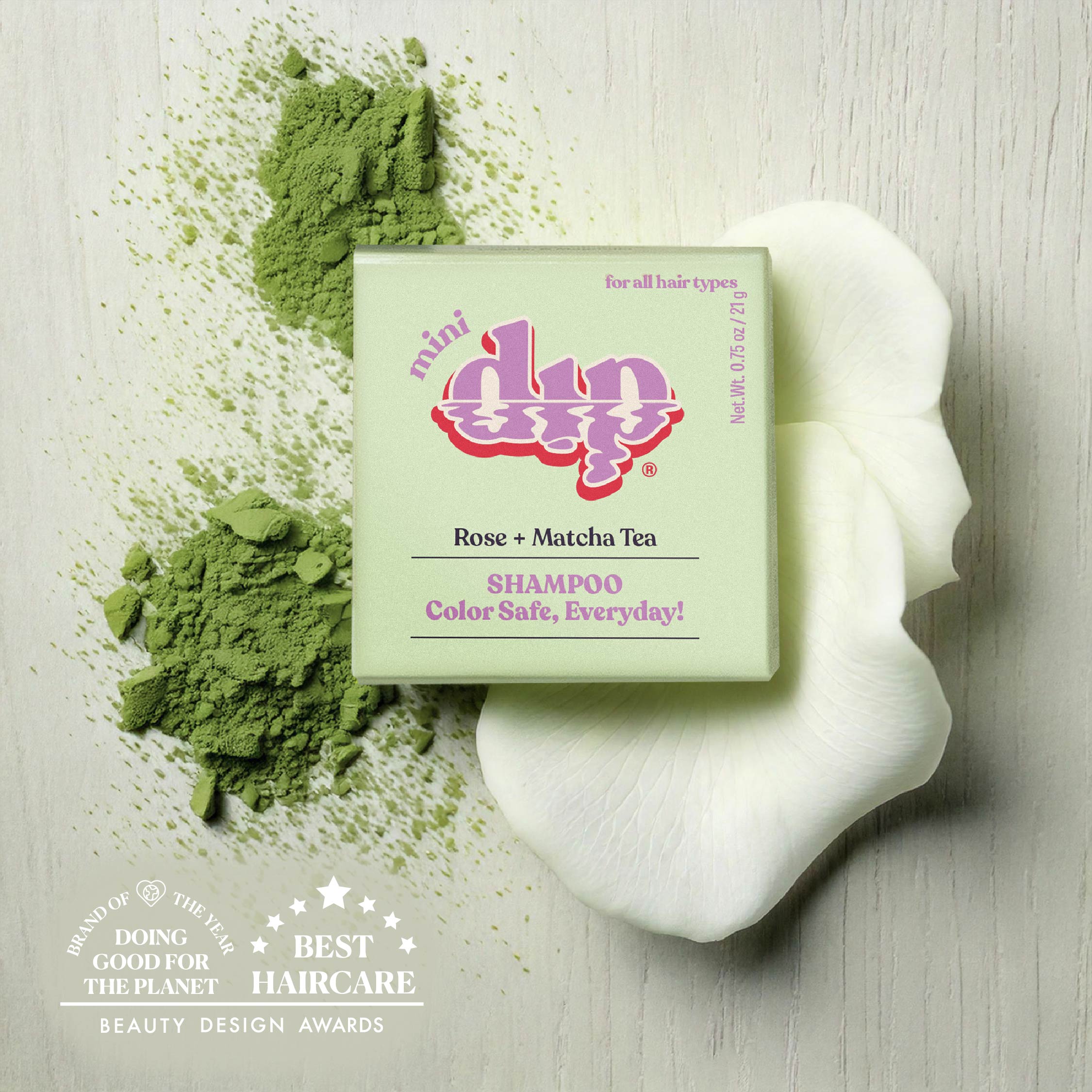 Mini Dip Shampoo Bar: Color Safe, Everyday - Rose & Matcha Tea