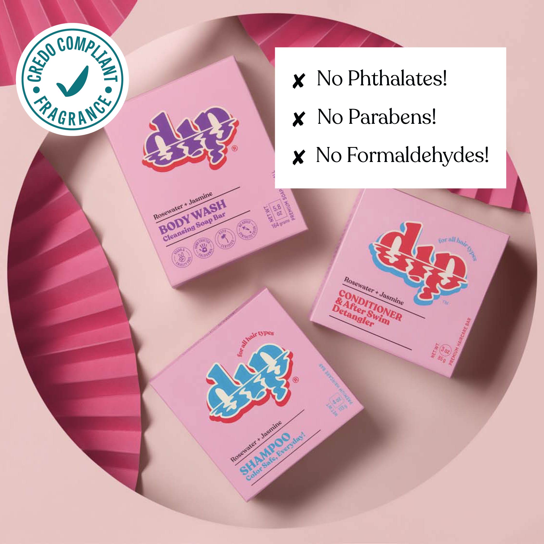 Dip Shampoo Bar: Color Safe, Everyday- Rosewater & Jasmine