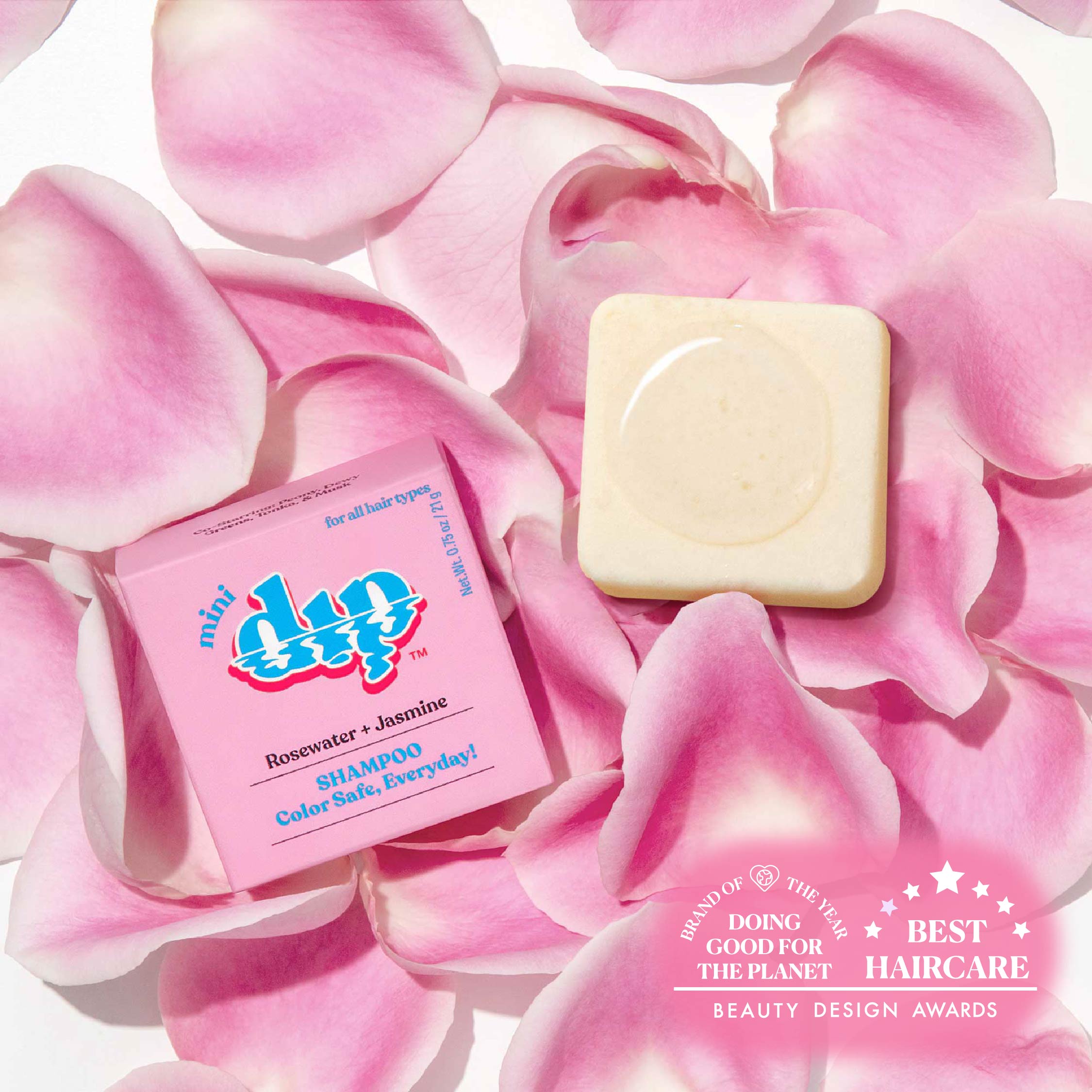 Mini Dip Shampoo Bar: Color Safe, Everyday - Rosewater & Jasmine