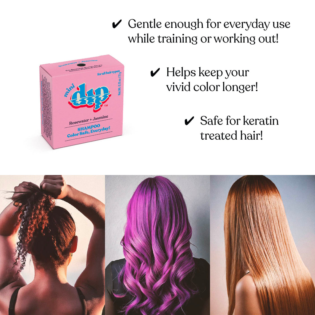 Mini Dip Shampoo Bar: Color Safe, Everyday - Rosewater & Jasmine