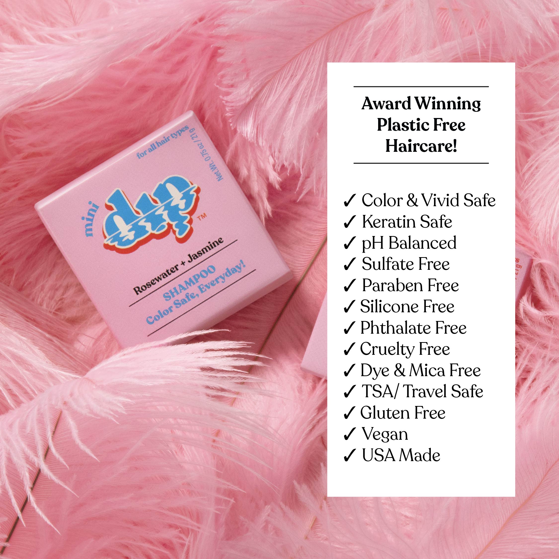 Mini Dip Shampoo Bar: Color Safe, Everyday - Rosewater & Jasmine