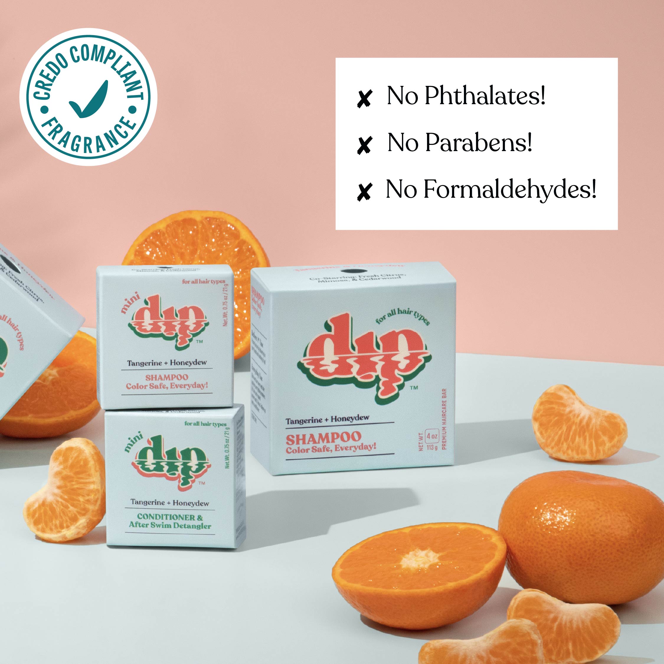 Mini Dip Shampoo Bar: Color Safe, Everyday - Tangerine & Honeydew