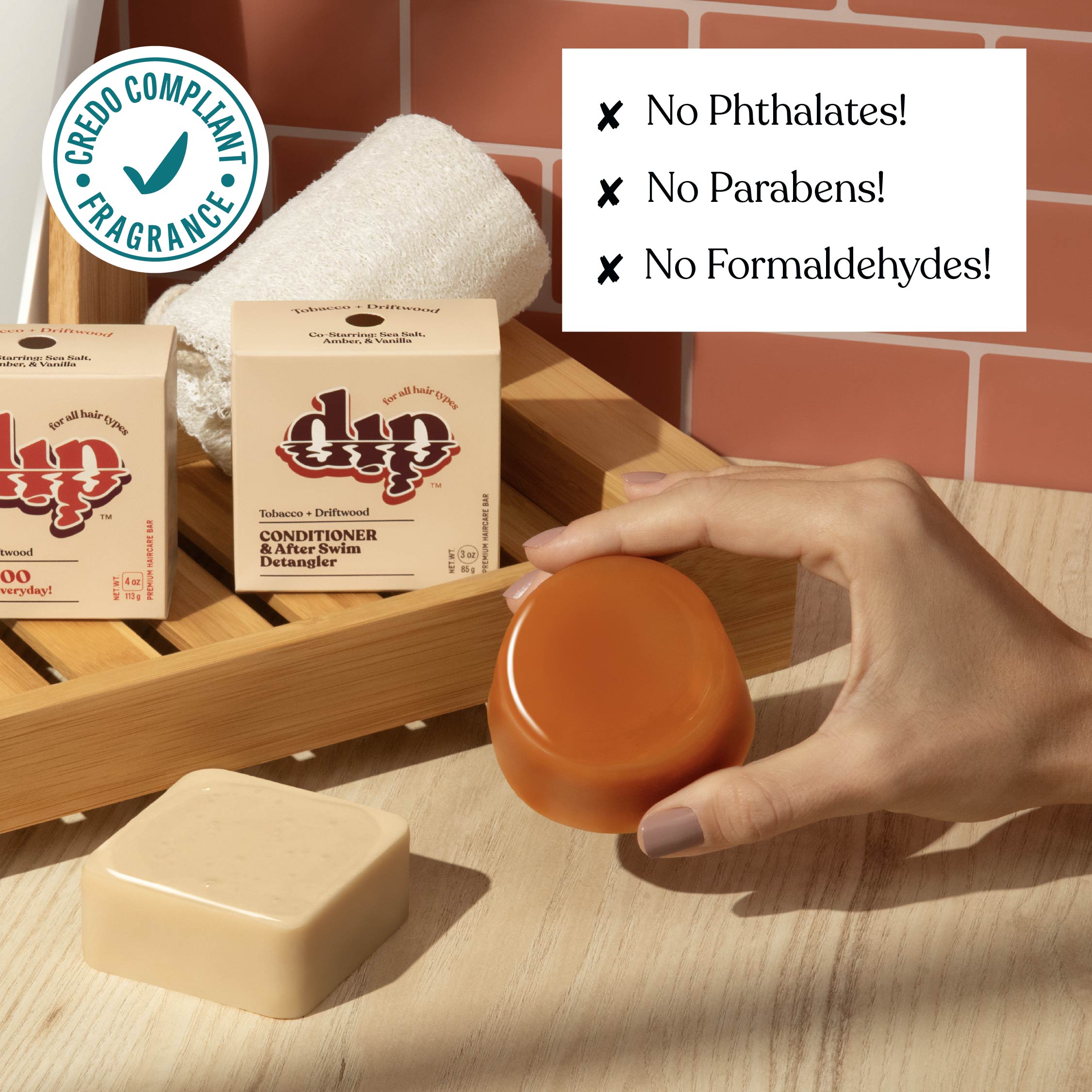 Dip Conditioner Bar & After Swim Detangler - Tobacco & Driftwood