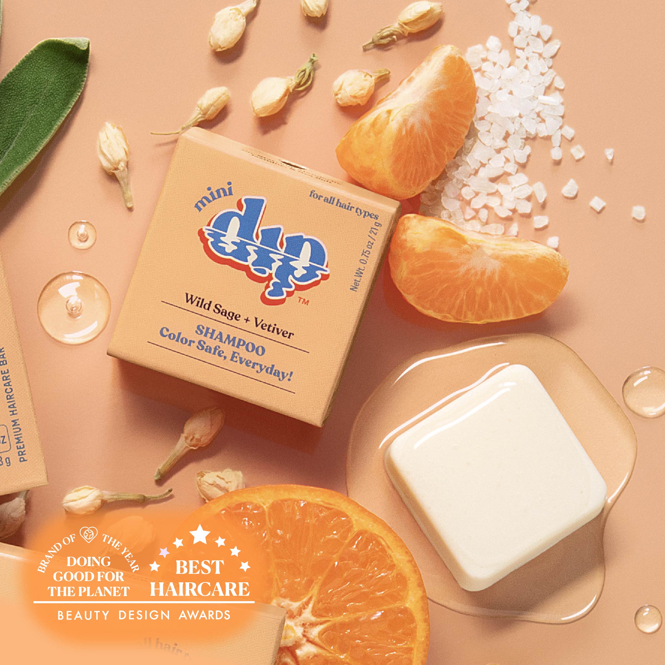 Mini Dip Shampoo Bar: Color Safe, Everyday - Wild Sage & Vetiver